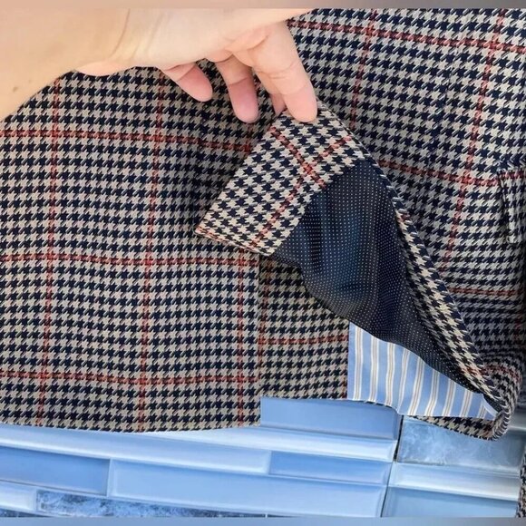 zara check gingham blazer jacket button size XS - Picture 12 of 16